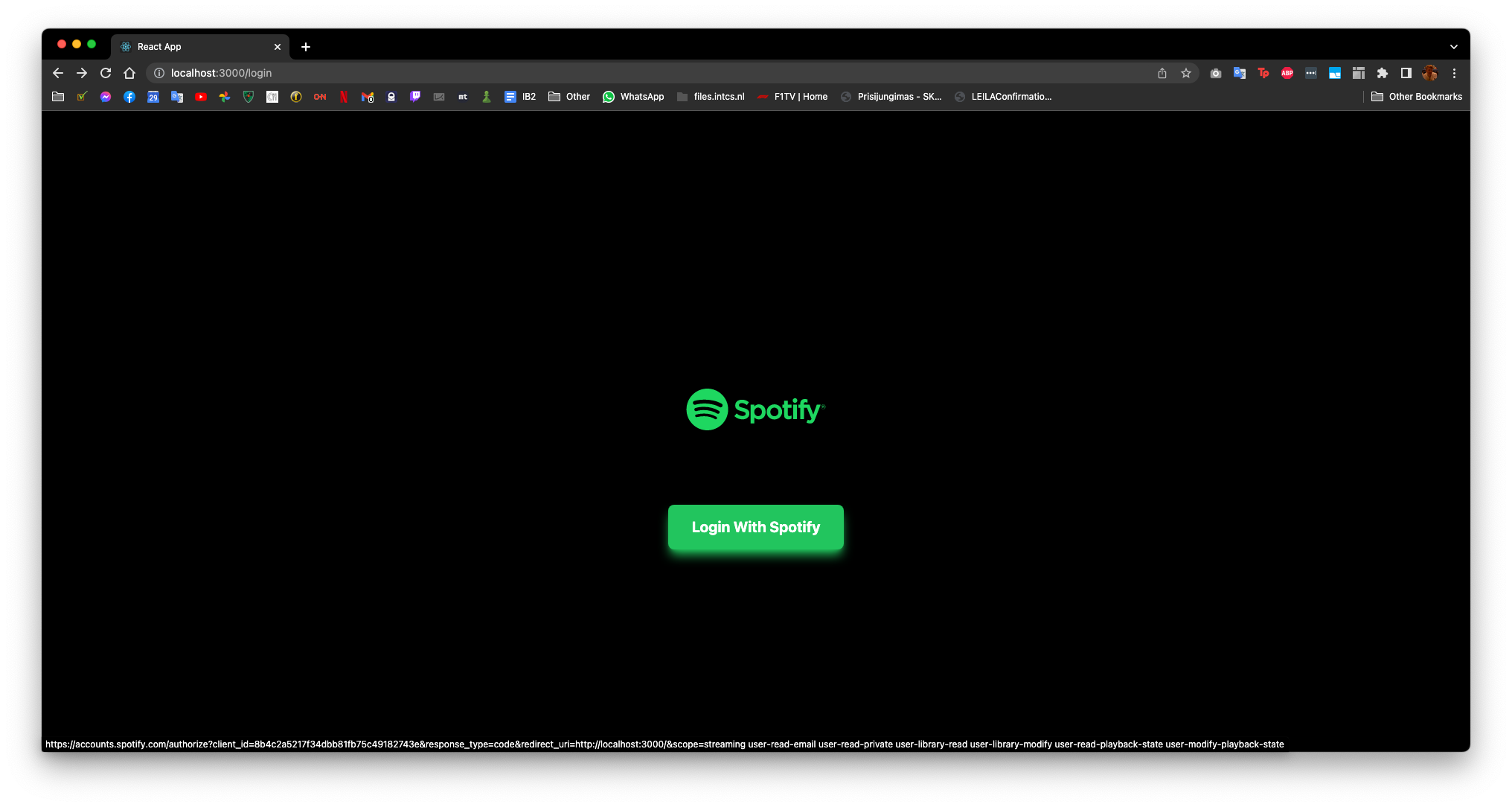 Spotify Dispay login example