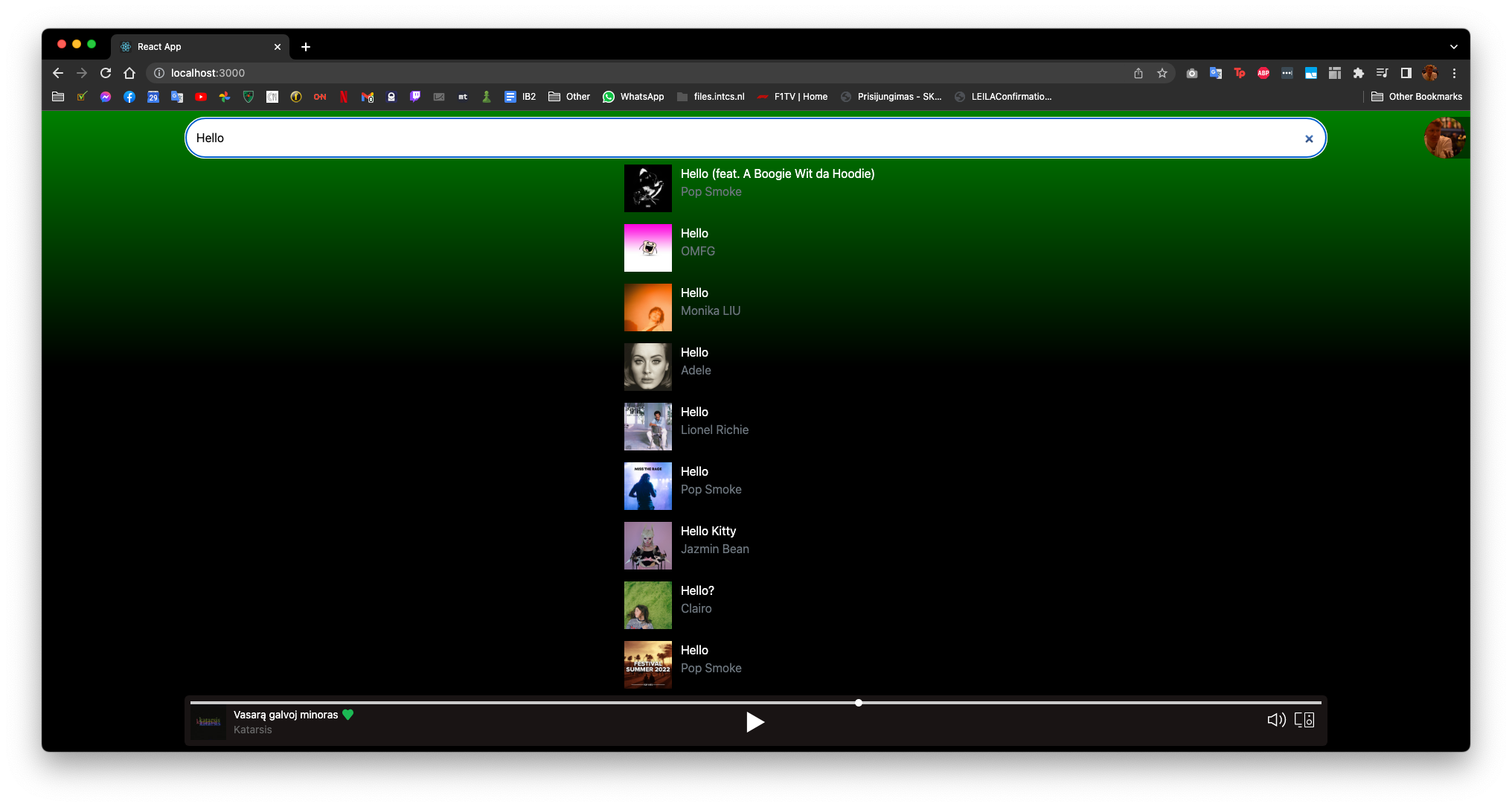 Spotify Search example